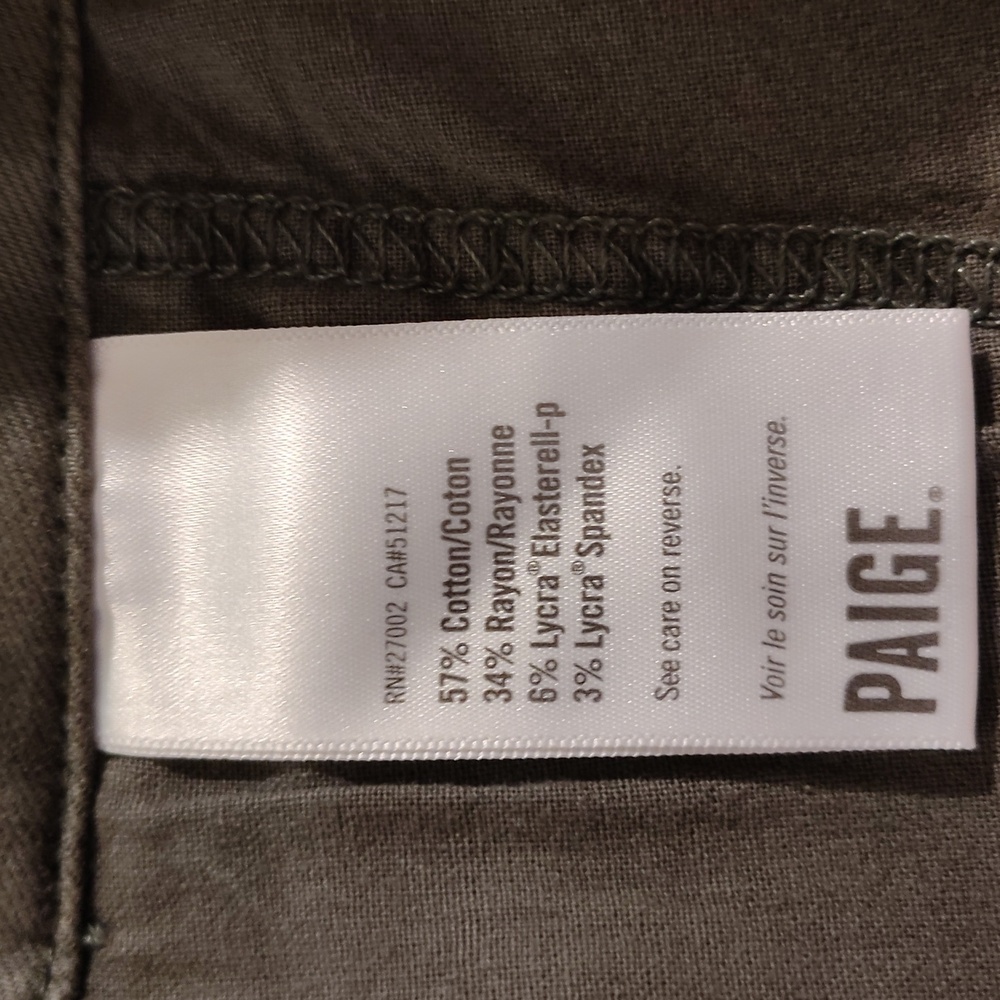 PAIGE Carly Wide Leg Cargo Pocket Jeans – Vintage Ivy Green, Size 32 (10-12) - Picture 9 of 16